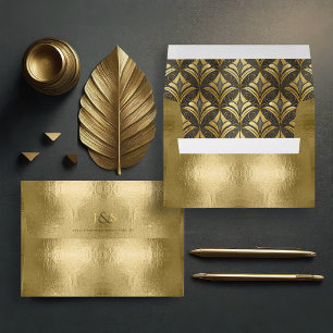 Glam Art Deco Wedding Gold Foil Effect ID1033 Envelope