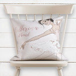 Glam Ballerina at Heart Quote Blush Pink Glitter Cushion<br><div class="desc">Pretty pillow for a dancer,  this design features a beautiful glam glitter ballerina with the quote "Ballerina at heart" in pretty sparkly pink ribbon script typography. Copyright Anastasia Designs,  all rights reserved.</div>