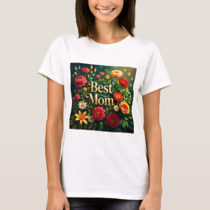 Glam Beautiful Floral Flowers For Mother's Day T-Shirt