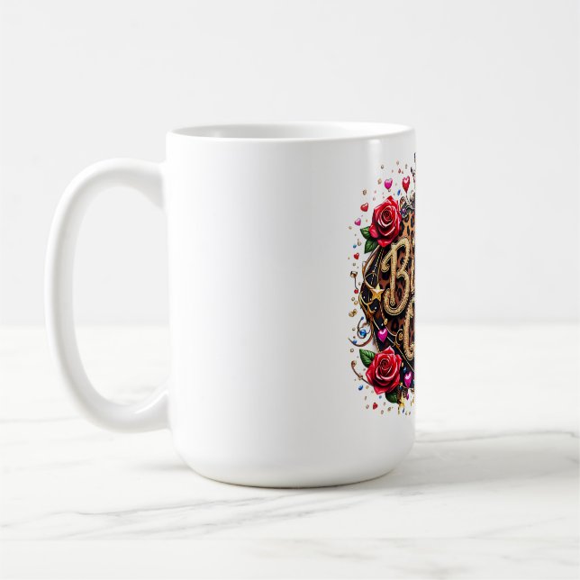 Glam Birthday Queen Crown Coffee Mug (Left)
