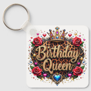 Glam Birthday Queen Crown Key Ring