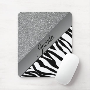 Glam Black and White Zebra Mouse Mat
