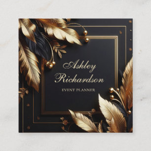 Glam Black Gold Business Card