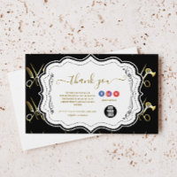 Glam Black Gold Hair Stylist Business