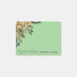 Glam Black & Gold Tropical Leaves Post-it Notes