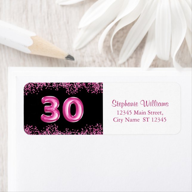 Glam Black Pink Foil Balloon 30th Birthday Party  (Insitu)