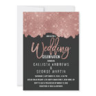 Glam Black Rose Gold Glitter Colour Block Wedding