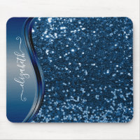 Glam Bling Personalised Glitter Calligraphy Blue