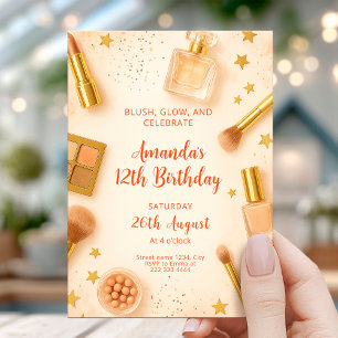 Glam Blush and Glow Birthday Party Invitation