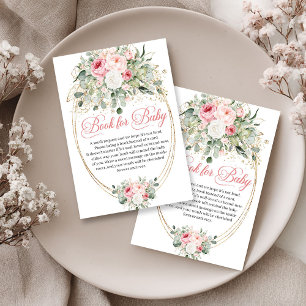 Glam Blush and Gold Floral Book Request Enclosure Card