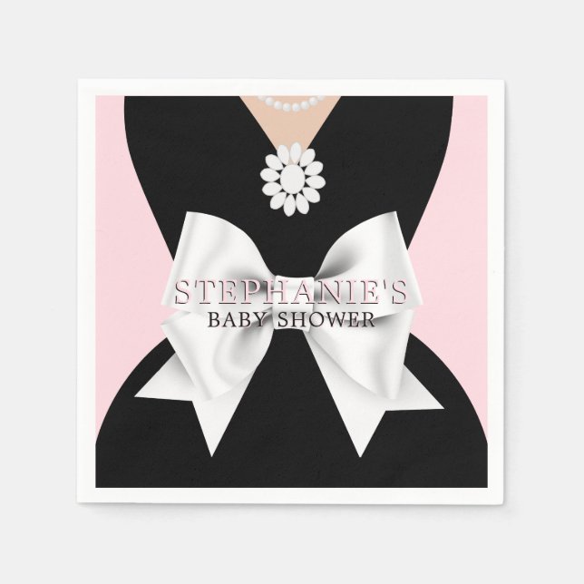 Glam Blush Pink Fancy Tiffany Theme Baby Shower Napkin (Front)