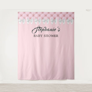 Glam Blush Pink Fancy Tiffany Theme Baby Shower Tapestry