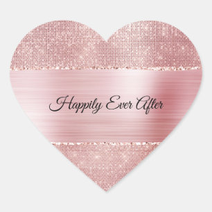 Glam Blush Pink Glitz Sparkle Heart Sticker