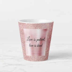 Glam Blush Pink Glitz Sparkle Latte Mug