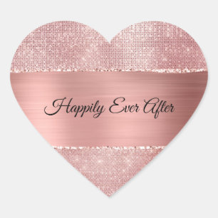 Glam Blush Pink Glitzy Sparkle Heart Sticker