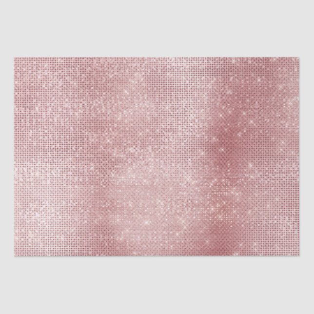 Glam Blush Pink Glitzy Sparkle Tissue Paper (Front)