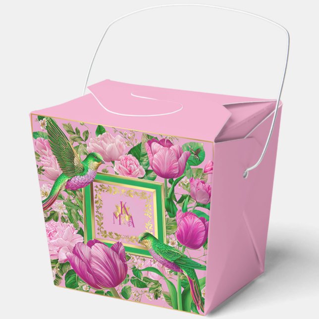 Glam Botanical Maximalism Pink and Green  Favour Box (Front)