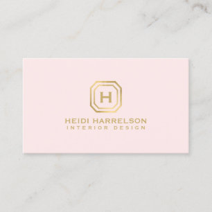 Glam Box Logo Monogram on Pink Designer Business Card
