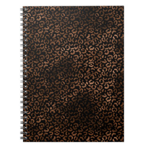 Glam Brown Black Leopard Print Notebook