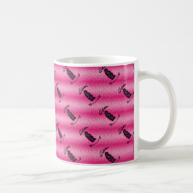 Glam Bunny Logo on Faux Pink Glitter 11 oz Mug (Right)