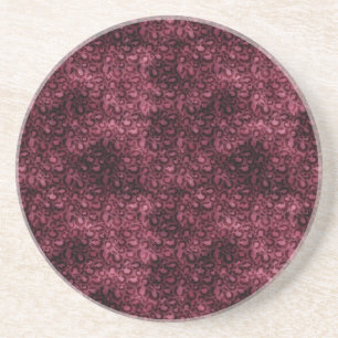 Glam Burgundy Leopard Print Coaster