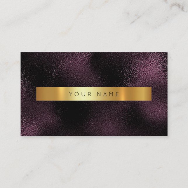 Glam Burgundy Noir Gold Marble Vip Business Card (Front)
