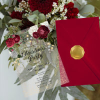 Glam Burgundy Rose Floral Christmas Party