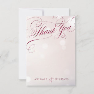 Glam burgundy vintage calligraphy thank you