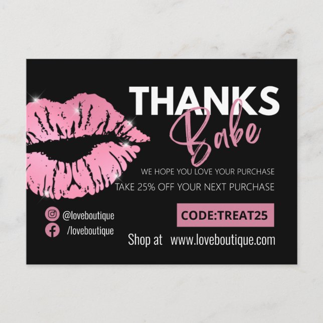 Glam Business Thank You Card (Front)