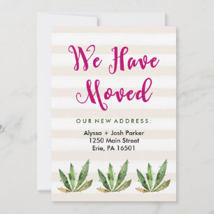 Glam Cactus   Desert Stripes Change of Address Announcement