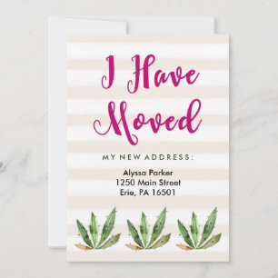 Glam Cactus   Desert Stripes Change of Address Announcement