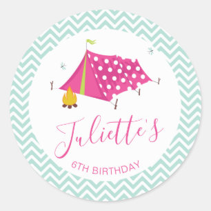 Glam Camp Makeover Girls Birthday Envelope Seal