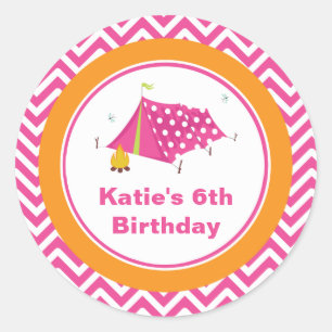 Glam Camp Makeover Girls Birthday Envelope Seal