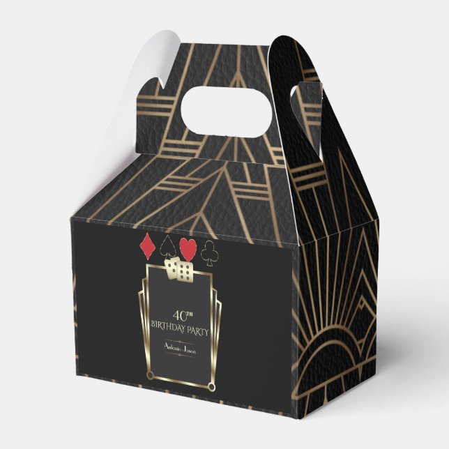 Glam Casino Great 40th Poker Birthday Favour Box (Front Side)