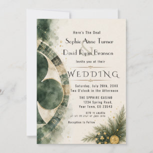 Glam Casino Las Vegas Roaring 20s Gatsby Wedding Invitation