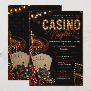 Glam Casino Night Party Invitation