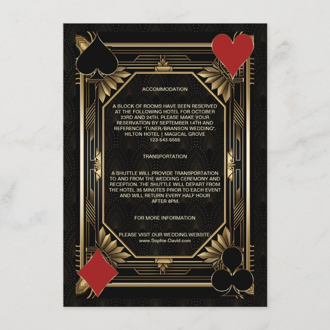 Glam Casino Royale Las Vegas Poker Accommodation Enclosure Card (Front)