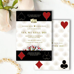 Glam Casino Royale Vegas Poker Vows Renewal Invitation