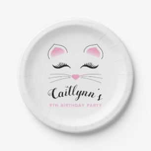 Glam Cat Birthday Party Paper Plate
