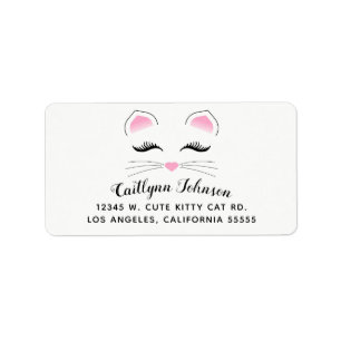 Glam Cat Face Label