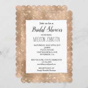 Glam Champagne Glitzy Sparkle Invitation