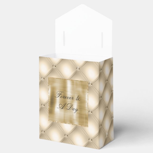 Glam Champagne Gold Glitzy Diamonds Favour Box (Opened)