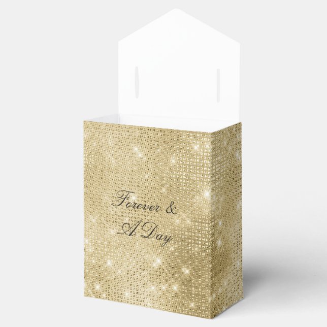 Glam Champagne Gold Glitzy Diamonds Favour Box (Opened)