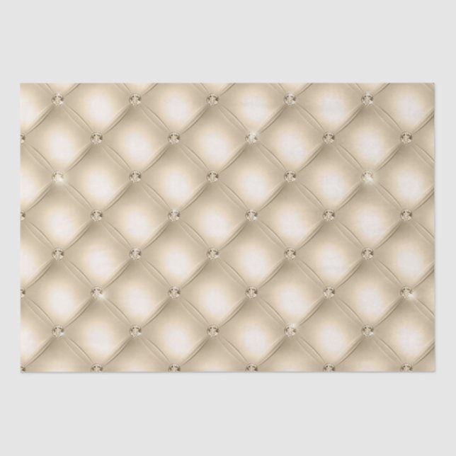 Glam Champagne Gold Glitzy Diamonds Tissue Paper (Front)