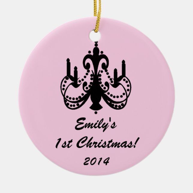Glam Chandelier Chic Personalised Name Ornament (Front)