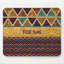 Glam Chevrons Triangles Faux Gold Foil Glitter