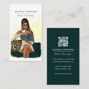 Glam Chic Boss Lady QR Code Business Card