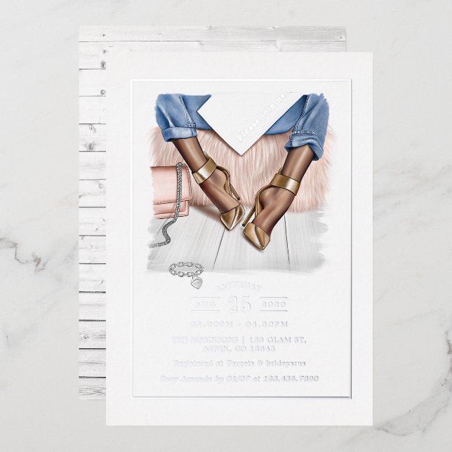 Glam Chic Fashion Show Foil Invitation (Front/Back)
