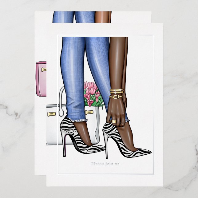 Glam Chic Fashion Show Foil Invitation (Front/Back)