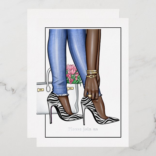 Glam Chic Fashion Show Foil Invitation (Front/Back)